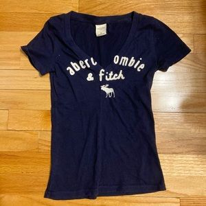 Abercrombie & Fitch Navy Blue Women’s V-Neck Shirt